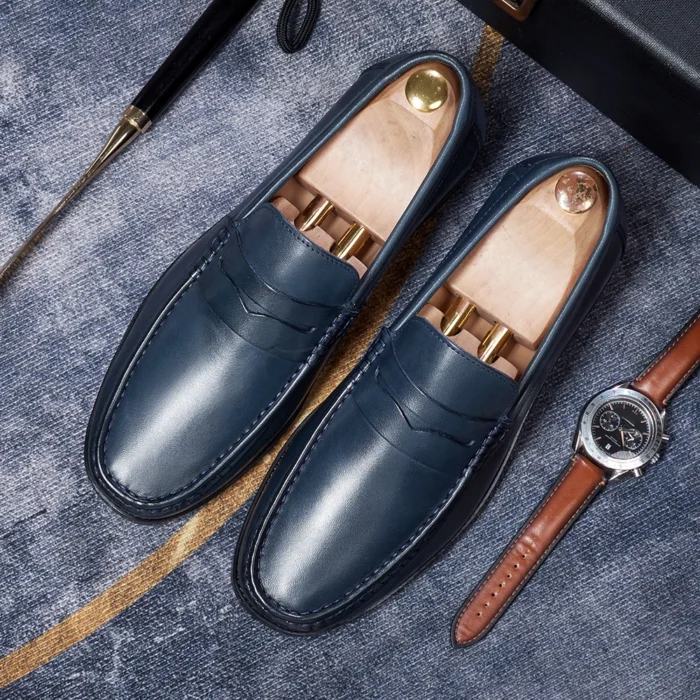 Men’s Dress Genuine Leather Shoes Slip-on Man Shoes Formal Business Casual Ho…